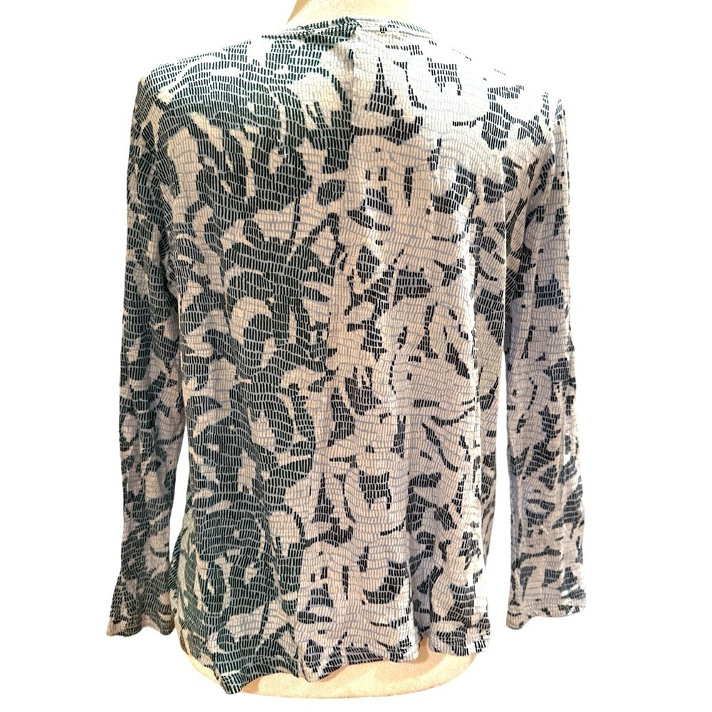 Proenza Schouler Barneys New York Mia Cotton Long Sleeve Blue White Print Tshirt View 3